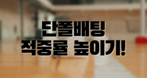 단폴배팅 적중률 높이기 단폴배팅 적중률 높이기